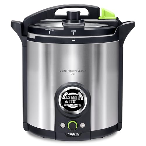 Presto 02152 17-Quart Digital Pressure Canner - Digital Display, Waterbath Capable, 10 Built-In Safety Features, Recipe Book, Stainless Steel