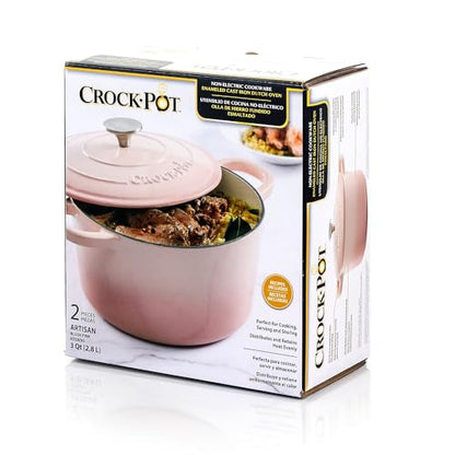 Crock-Pot Artisan Round Enameled Cast Iron Dutch Oven, 3-Quart, Pistachio Green