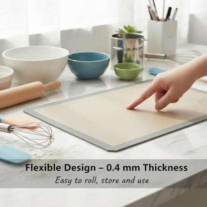 Silicone Baking Mats, Full size, Baking Sheet Liners, Pack of 2, Oven Safe, 16 x 24 inch (40x60 cm), Non-Stick, Silicone Baking Sheet Liner, Perfect For Baking Macarons Cookies And Cakes