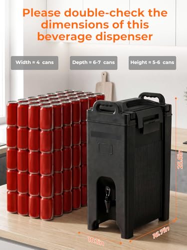 Insulated Beverage Dispenser 5 Gal, Commercial Hot/Cold Drink Dispenser
