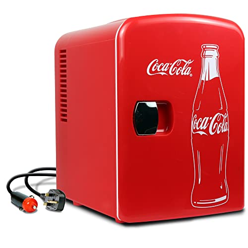 Coca-Cola 4L Mini Fridge, 6 Can, Classic Bottle Design, Red