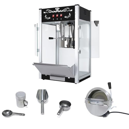 Commercial Popcorn Maker Machine 20 Oz 1440W, Theater Style Popper for 80 Cups/Batch with 3-Switch Control, Steel Frame & Tempered Glass Doors