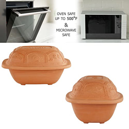 Eurita Clay Roaster, 3 Quart, 2.8 litres, Non-Stick Earthenware, Toxin-Free, Healthy Clay Pot Cooking, Versatile Cooking Dutch Oven, Digital Recipe and Instructions Included