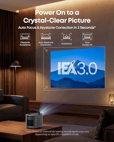 NEBULA Mars 3 Air GTV Projector - Netflix Officially Licensed, 400 ANSI-Lumen Brightness, Native 1080P, Dolby Digital Sound,150-Inch Picture, Built-In Battery for 2.5 Hours of Playtime Anywhere.