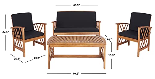 SAFAVIEH Outdoor Fontana 4-Piece Patio Sectional Sofa Set, 40.2" PAT7008X