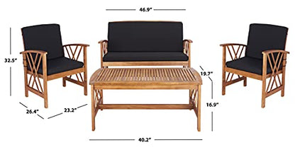 SAFAVIEH Outdoor Fontana 4-Piece Patio Sectional Sofa Set, 40.2" PAT7008X
