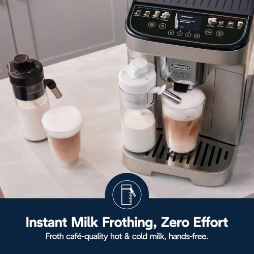 De'Longhi Magnifica Duo Automatic Espresso Machine, Milk Frother, Silver