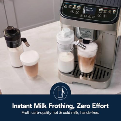 De'Longhi Magnifica Duo Automatic Espresso Machine, Milk Frother, Silver