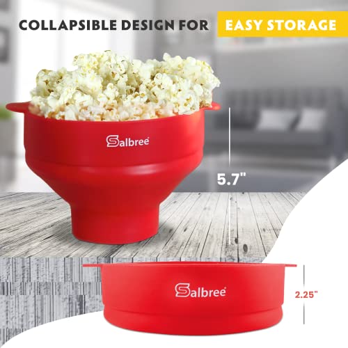 Salbree Microwave Popcorn Popper Maker Silicone Collapsible Bowl No Oil