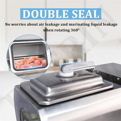 Commercial Automatic Vacuum Tumbler Marinating Machine, 18l Meat Tumbler Machine Three-Speed Bidirectional Rotation Rapid For Chicken Steak Burger Shop