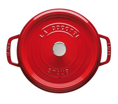 STAUB Cast Iron 7-Qt. Cocotte Round Dutch Oven, Serves 7-8, Cherry
