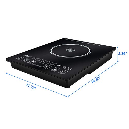 Rosewill Induction Cooker 1800 Watt, 5 Pre-Programmed Induction Cooktop, Electric Burner with Stainless Steel Pot 10" 3.5 QT 18-8, RHAI-15001