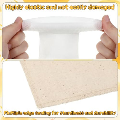 Set of 4 Large Cotton Pastry Mat, 25 X 20 Inch Heavy Cotton Canvas Cloth Pastry Mats, Pastry Cloth and Rolling Pin Cover Set, Rolling Pin Cover Sleeves for Dough Bread Pie Baking Kitchen Supplies