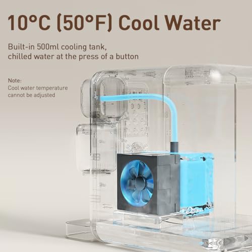 Joydeem Instant Hot & Cold Water Dispenser, Automatic Tea & Coffee Brewer, Adjustable Temperature and Volume, BPA Free, 3.5L 120Oz