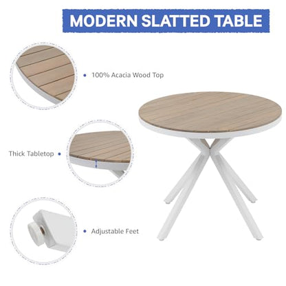 SUNSITT Outdoor Dining Set for 4, Metal Patio Furniture Dining Table Set