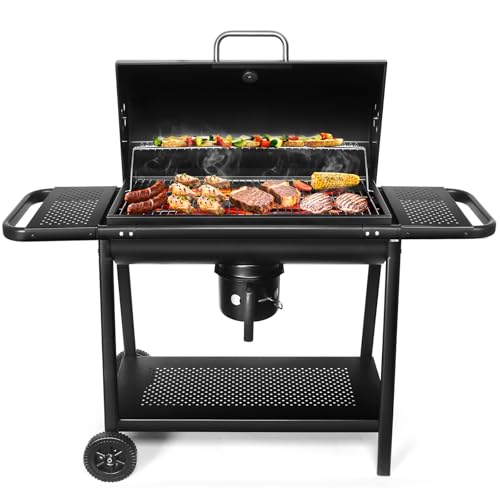 Realcook BBQ Barrel Charcoal Grill: Spacious Premium Outdoor Barbecue Grill