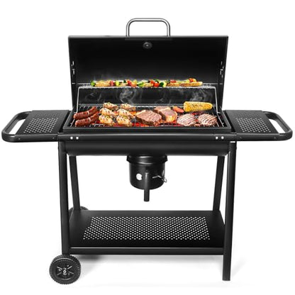 Realcook BBQ Barrel Charcoal Grill: Spacious Premium Outdoor Barbecue Grill