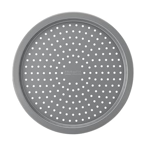 KitchenAid Nonstick Aluminized Steel Pizza Crisper, Dishwasher Safe, Contour Silver, 15.5 Inch