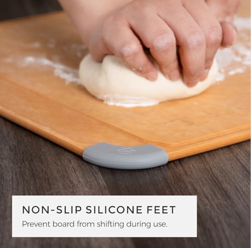 Elihome Essential Baking Pastry & Cutting Board for Kitchen, Wood Fiber Cutting Board for Kitchen, Knife Friendly, Dishwasher Safe, Non-Slip Feet, Juice Groove, Non-Porous, Eco Friendly, 15" x 18"