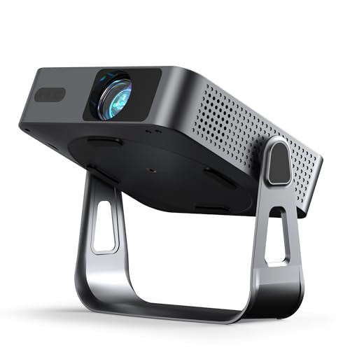 【Officially-Licensed APP & Native 1080P】 Thinnest 1.81" Smart Mini Projector with WiFi and Bluetooth, Auto Focus & Keystone Portable Outdoor Projector, VOPLLS 4K Support Home Movie Projector