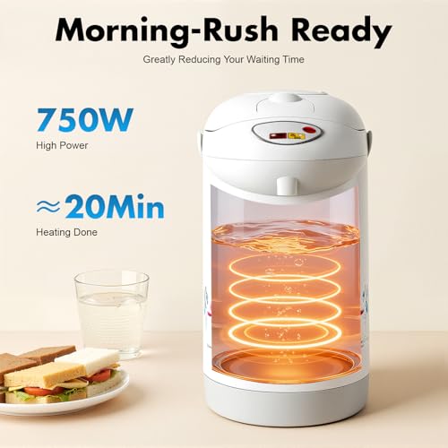 3L Electric Kettle, Hot Water Dispenser with 3 Water Dispensing Modes, 750W Fast Boil & Keep Warm, Stainless Steel Tabletop Countertop Pot for Home Kitchen Office
