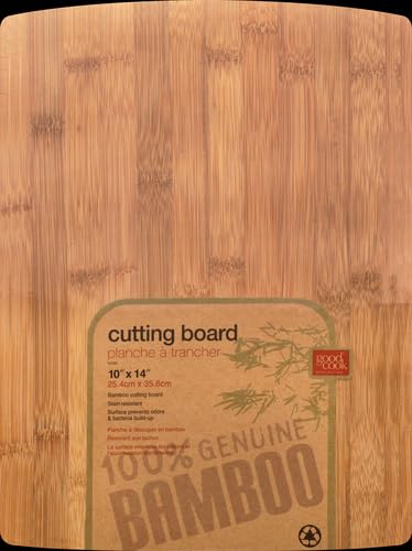 GoodCook Everyday 10" x 14" Bamboo Cutting Board, Durable Edge-Grain Wood, Moisture-Resistant, Knife-Friendly, Wooden Chopping Board for Kitchen, Low-Maintenance, Natural Bamboo