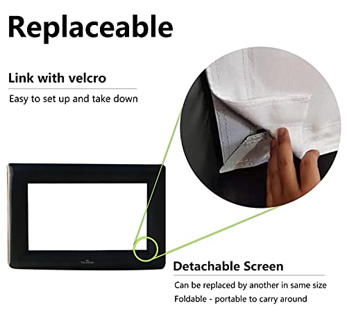Talvania 12 Feet Inflatable Projector Screen for Outdoor and Indoor TV Movie Watching Blower, Tie Downs, Stakes, Sandbags, and Storage Bag + Step-by-Step Guide, Quick Blow Up (Black)