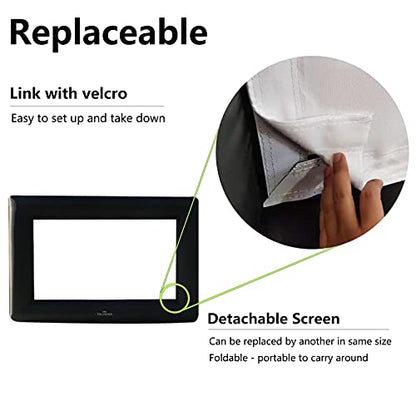 Talvania 12 Feet Inflatable Projector Screen for Outdoor and Indoor TV Movie Watching Blower, Tie Downs, Stakes, Sandbags, and Storage Bag + Step-by-Step Guide, Quick Blow Up (Black)