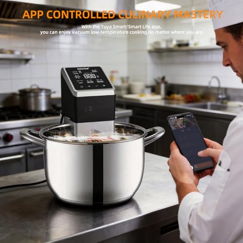 AnchorChef Immersion Circulator, Commercial Restaurant Sous Vide Machine, Large capacity sous vide cooker 1400W, Fast-Heating, With large Touchscreen Accurate Temperature Timer (120V with WiFi)