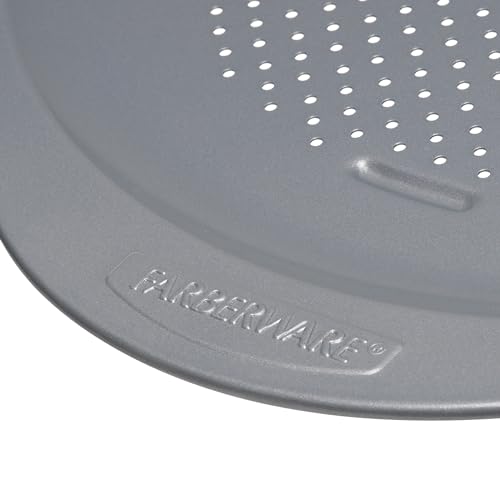 Farberware Nonstick Bakeware Round Pizza/Crisper Pan, 13 Inch, Gray