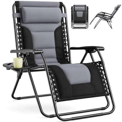 Sweetcrispy Oversized Padded Zero Gravity Lounge Chairs, Outdoor Recliner