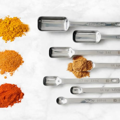 King Arthur Baking Company Spice Measuring Spoons, 18/8 Stainless Steel, 7-Piece Set, Precision Measures, For Baking And Cooking