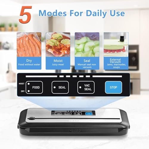INKBIRD 2.4G WIFI Sous Vide Cooker Bundle with Vacuum Sealer Machine,1000W Sous-Vide Kits, Immersion Circulator for Sous Vide Mahine with 14 Preset Recipes on Thermal Immersion