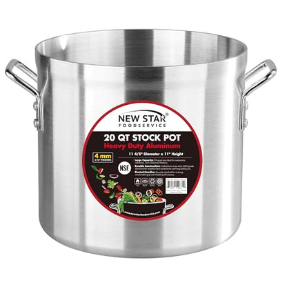 New Star Foodservice 20 Qt Aluminum Stock Pot, No Cover