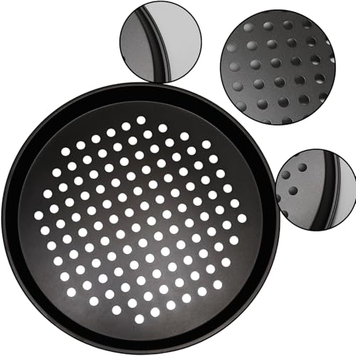 WINDAWNKE 10 Inch Round Pizza Pan with Holes, Carbon Steel Pizza Pans fo Frozen & Homemade Pizza, Nonstick Pizza Tray for Oven