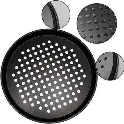 WINDAWNKE 10 Inch Round Pizza Pan with Holes, Carbon Steel Pizza Pans fo Frozen & Homemade Pizza, Nonstick Pizza Tray for Oven