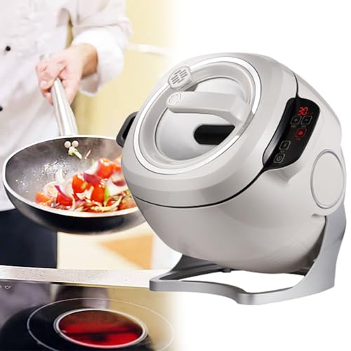 Xoiasth Automatic Cooking Machine, Auto Cooking Wok Fried Rice Machine, One-Click Smart Start, Three Speed Adjustable, 360 ° Automatic Rotation, with Smart Touch