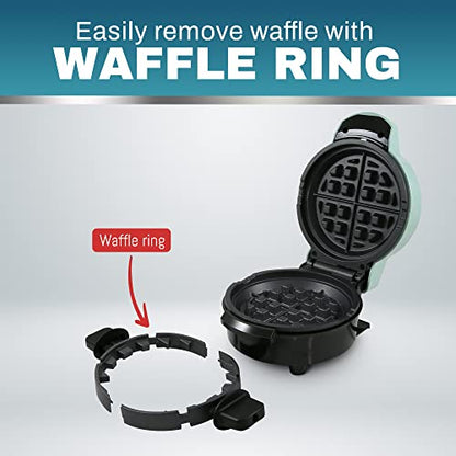 Elite Gourmet EWM380M Nonstick Fluffy Stuffed Waffle Maker, 1.5-Inch Jumbo Thick Waffles, Hash Browns, Keto, Snacks, Sandwich, Eggs, Easy to Clean, Mint