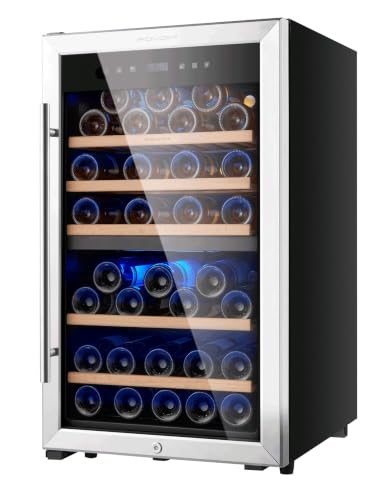 FOVOMI Wine Fridge 52-bottle Wine Cooler Refrigerators Dual-Zone