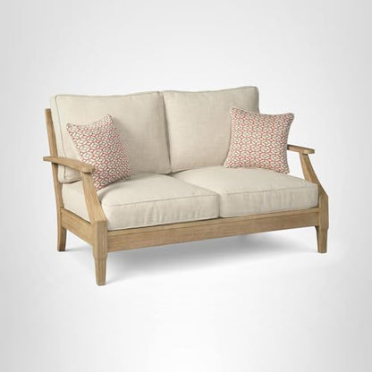 Signature Design by Ashley Clare View Outdoor Loveseat with Cushion, Beige