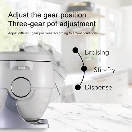 2000W Auto Stir Fry Wok, 6L Smart Touch Cooking Robot, 360° Rotating 3D Induction Heating for Fried Rice & Stews, Smokeless Kitchen Essential