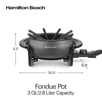 Hamilton Beach 12 Cup Electric Fondue Pot Set with Temperature Control