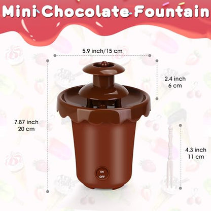 Flantor Mini 2-Tier Chocolate Fountain, Cordless Battery Fondue Machine