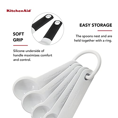 KitchenAid Plastic Measuring Spoons, Set Of 5, White