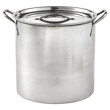IMUSA 16Qt Stainless Steel Stock Pot with Lid, Large Cooking Pot for Soups, Boiling Seafood, Pasta, Stews, and Family Meals