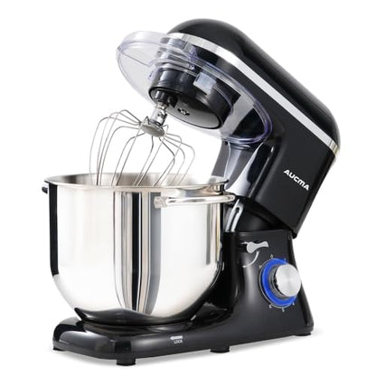 Aucma Stand Mixer,8QT 900W 6-Speed Tilt-Head Food Mixer, Kitchen Electric Mixer with Dough Hook, Wire Whip & Beater (Black, 8QT)