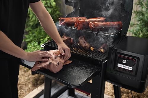 Weber Smoque™ 22‑Inch Pellet Smoker, Black – Outdoor BBQ Pellet Grill Up to 500 Degrees with SmokeBoost, SmoqueVent Airflow System & Rapid React PID Temperature Control
