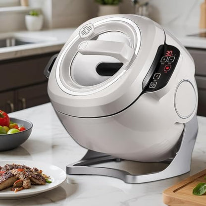 Automatic Cooking Machine,2000W 6L auto cooking wok Fried rice machine,One-click Smart Start, Three Speed Adjustable,360 ° Automatic Rotation, for Stir Frying, Stewing, Cooking(110V)