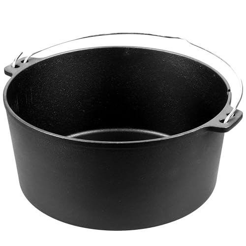 EDGING CASTING Pre-Seasoned Cast Iron Camping Dutch Ovens, Outdoor Camping Dutch Oven Pot with Lid Tripod, 8 Quart