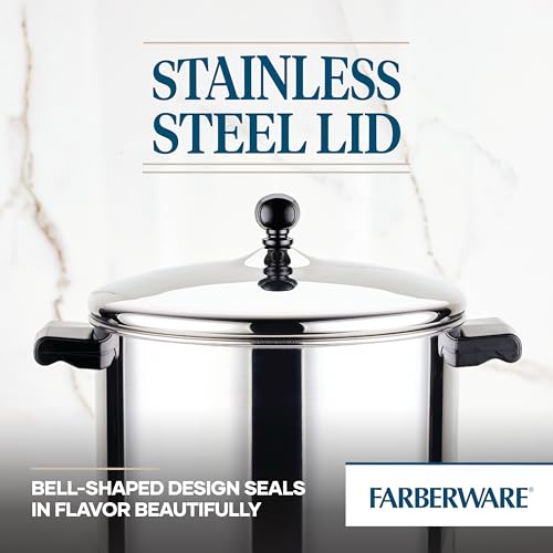 Farberware Classic Series Stainless Steel Stock Pot with Lid, 8-Quart, Silver